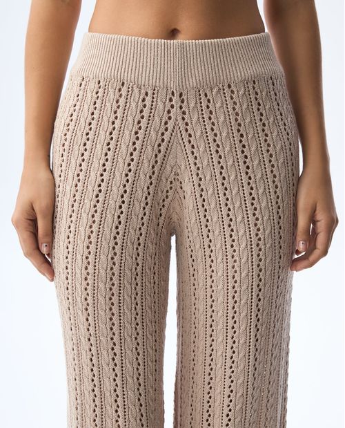 Pantalón tejido amplio para mujer