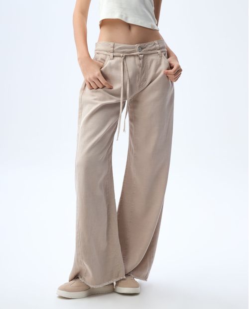 Pantalón amplio con pinzas para mujer