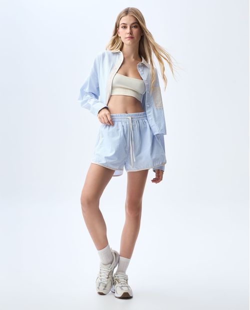 Camisa manga larga a rayas para mujer