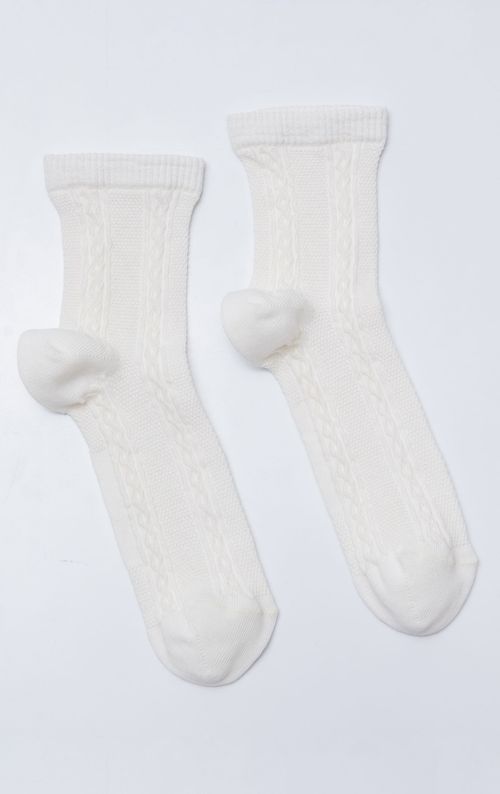 Medias con diseño tejido trenzado para mujer