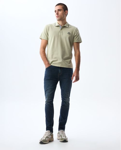Polo con bordado en punto corazón para hombre