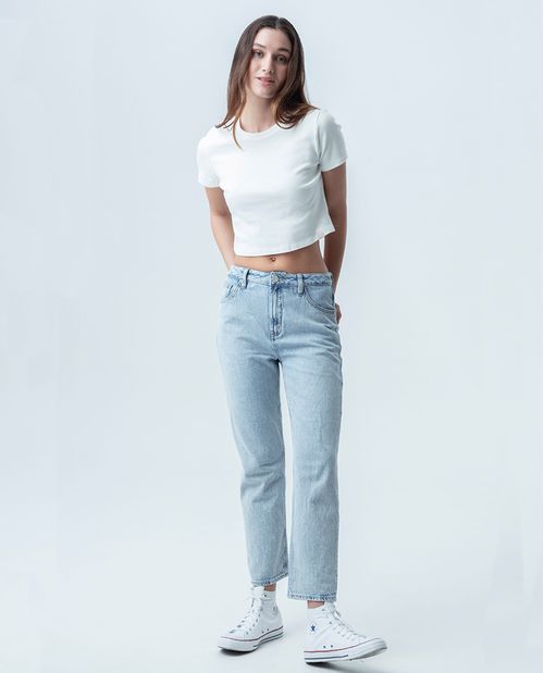 Jean para mujer fit Moda color denim bota recta