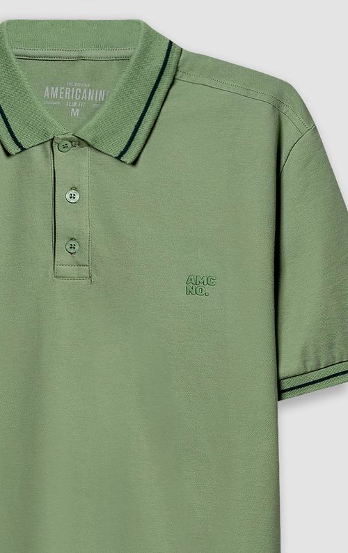 Polo Slim con bordado para hombre