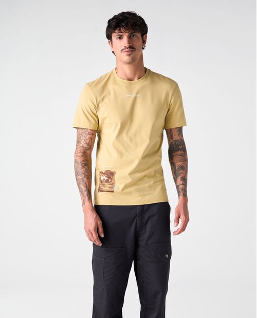 Camiseta cuello redondo estampada para hombre