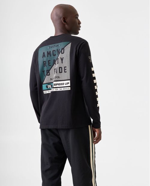 Camiseta manga larga estampada para hombre