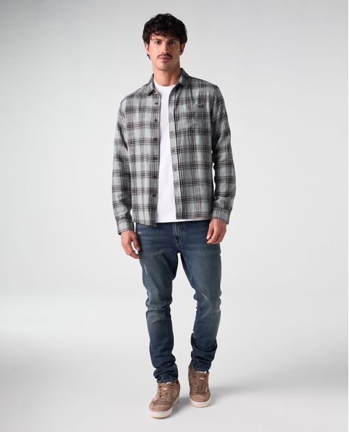 Jean Tapered tono medio con raspones para hombre