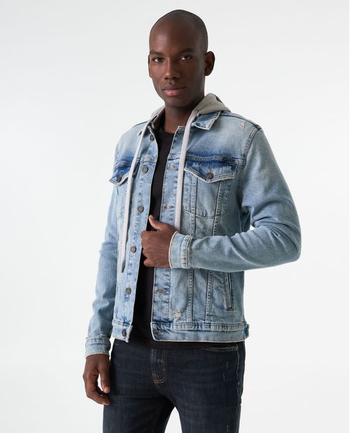 Chaqueta Trucker con capucha removible para hombre