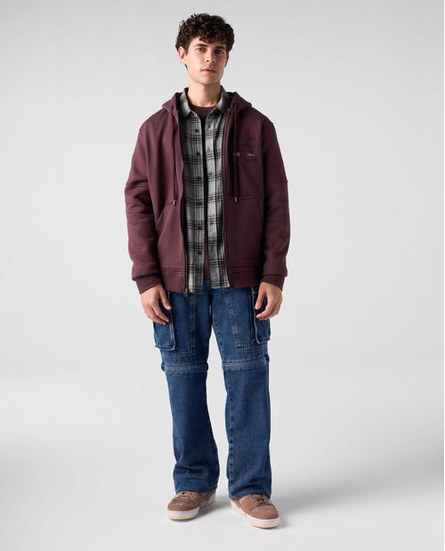 Buzo abierto con capucha para hombre