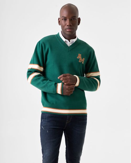 Buzo tejido en bloques de color para hombre