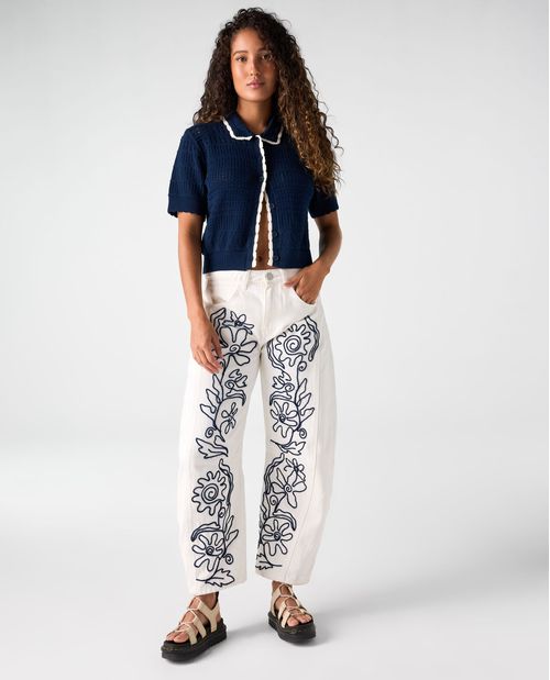 Camiseta tipo polo tejida para mujer