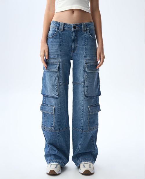 Jean Cargo de silueta amplia para mujer