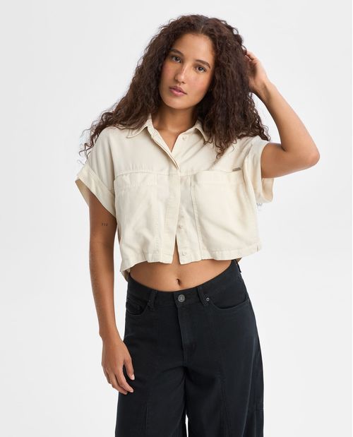 Camisa Slim manga corta para mujer