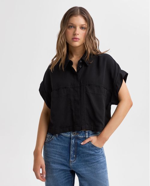 Camisa Slim manga corta para mujer
