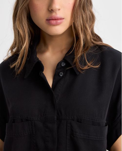 Camisa Slim manga corta para mujer