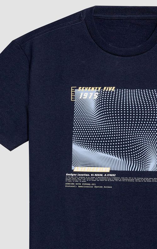 Camiseta slim algodón estampado localizado