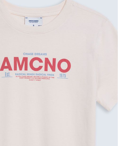 Camiseta regular algodón logo Amore