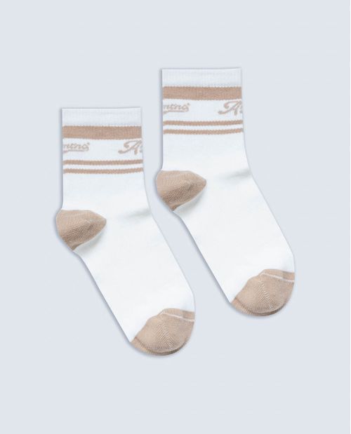 Calcetines altura media en algodón con detalles borgoña