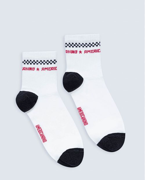 Calcetines medio algodon patrón cuadros