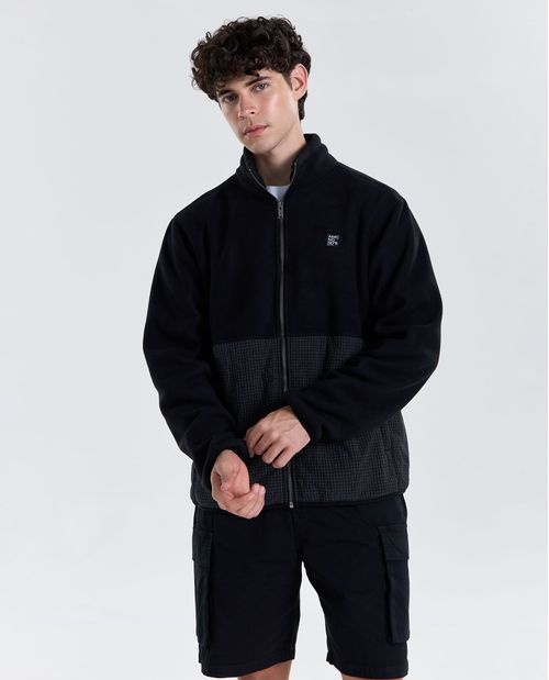 Chaqueta regular poliéster diseño cuadros