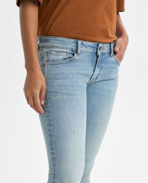 Jeans skinny algodón tiro medio