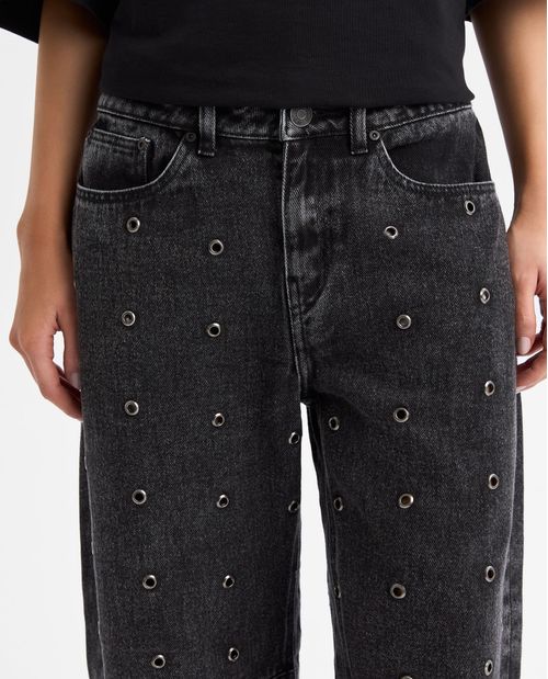 Jeans Wide Leg Algodón Tiro Medio