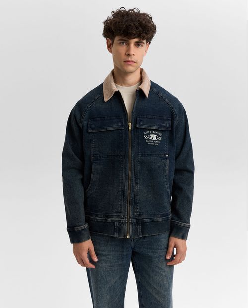 Chaqueta regular en algodón con bordado 'ENGINES READY'