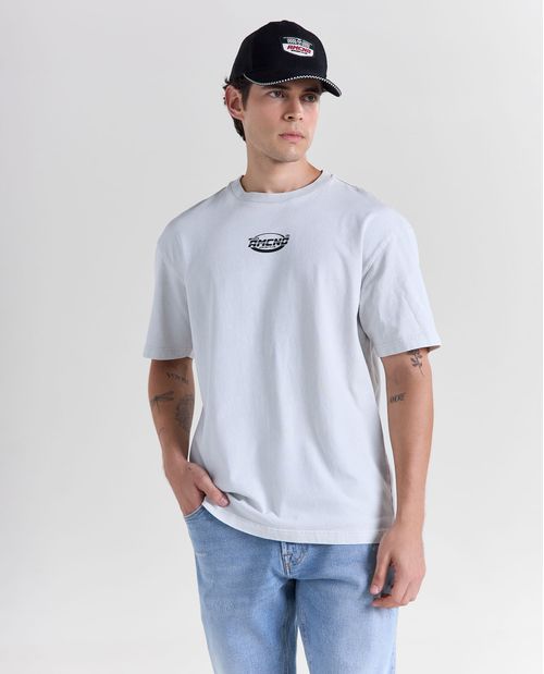 Camiseta regular fit algodón efecto deslavado