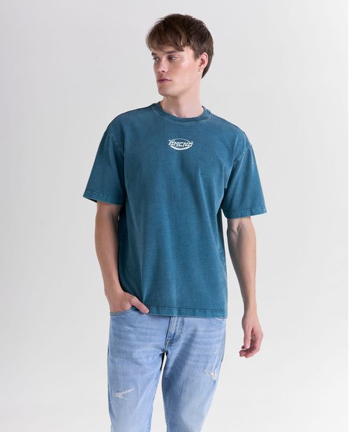Camiseta regular fit algodón efecto deslavado