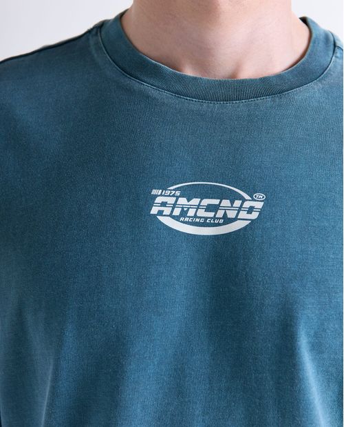 Camiseta regular fit algodón efecto deslavado
